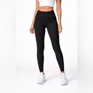 Active Life Black Moto Panel High Rise Workout Leggings Size Medium